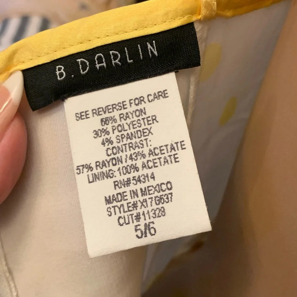 Vintage 90s B. Darlin Yellow Polka Dot Sundress 5/6 - Picture 7 of 7